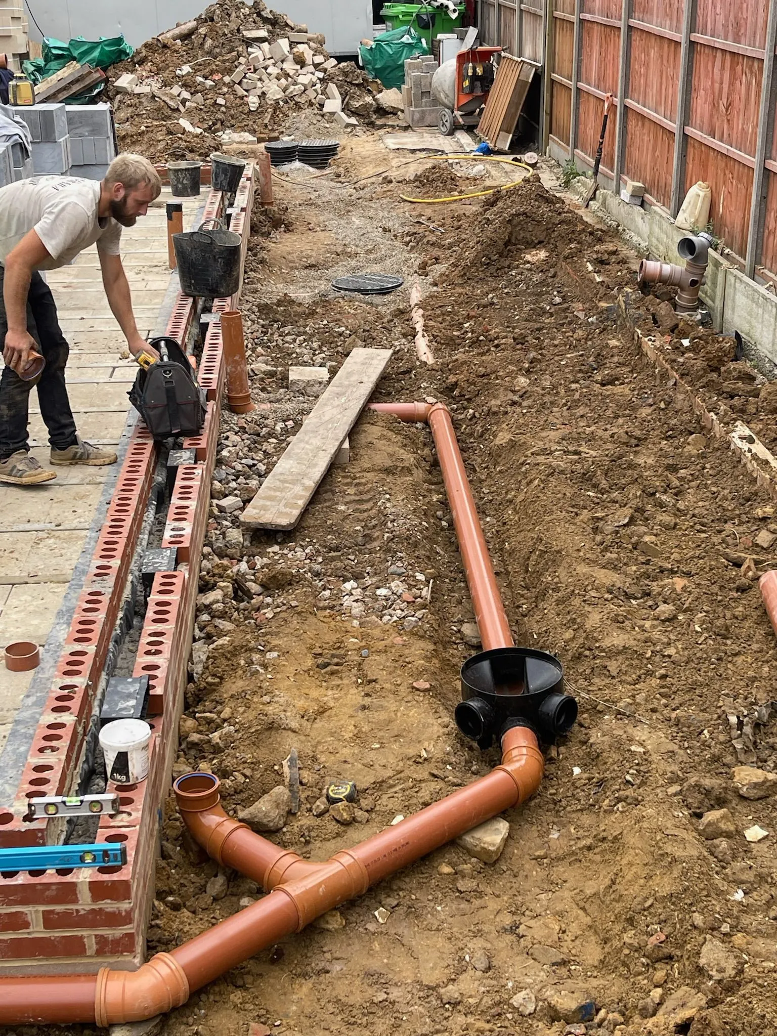 A man is working on a construction project.